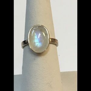 Sterling Silver and Oval Moonstone Ring